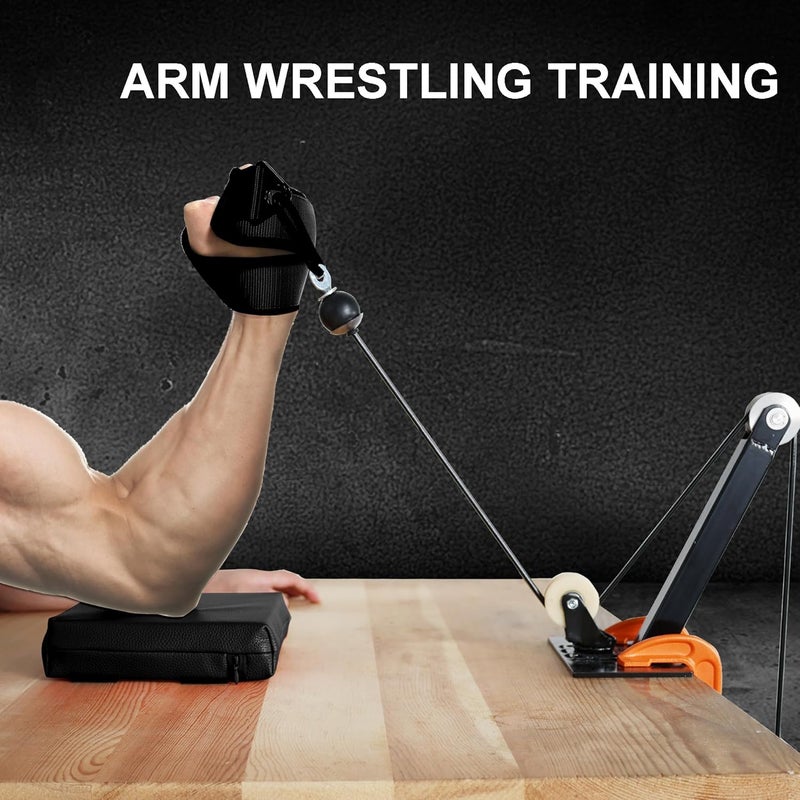Lights Mountain Arm Wrestling Training Strap Belt Hand Grip Arm Finger Forearm Exerciser Strengthener for Cable Machine and Free Weight - Image 5